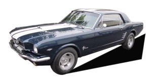 1966 Mustang Blue-White Coupe