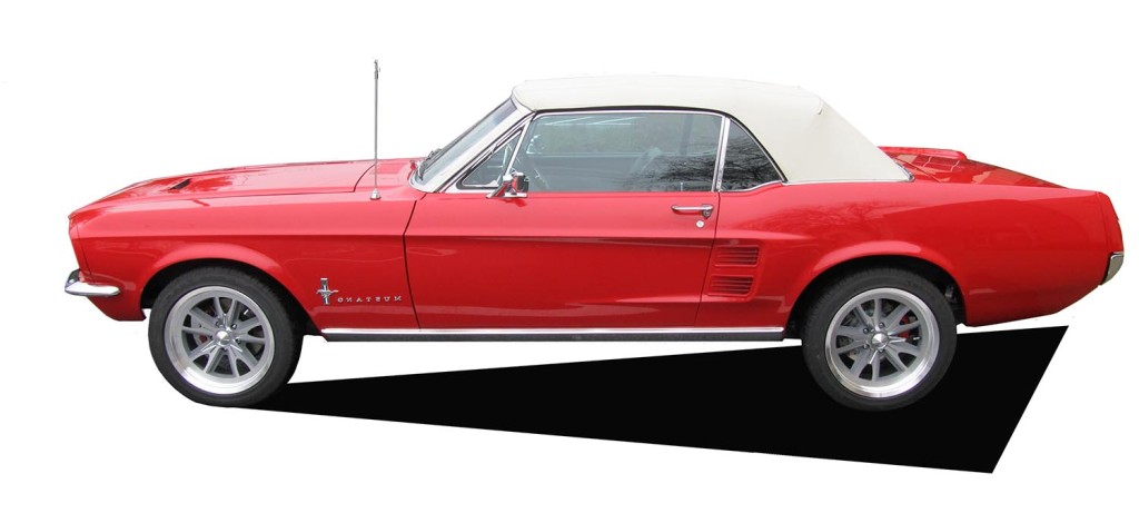 1967 Mustang Convertible Red White Top